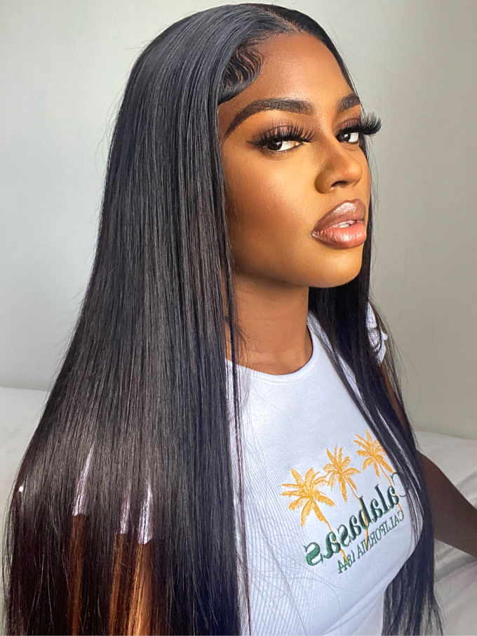 UNice 5x5 Pre Cut Clear HD Lace Wear Go Glueless Straight Black Air Wig