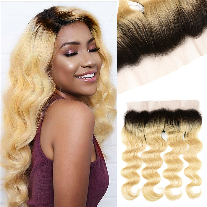 UNice 4 Bundles T1b/613 Ombre Body Wave Blonde Hair With 13x4 Lace